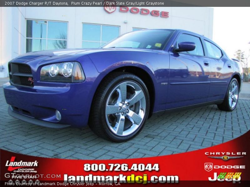 Plum Crazy Pearl / Dark Slate Gray/Light Graystone 2007 Dodge Charger R/T Daytona