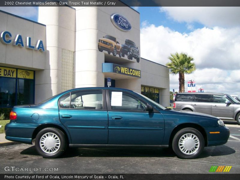 Dark Tropic Teal Metallic / Gray 2002 Chevrolet Malibu Sedan