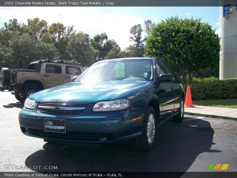 Dark Tropic Teal Metallic / Gray 2002 Chevrolet Malibu Sedan