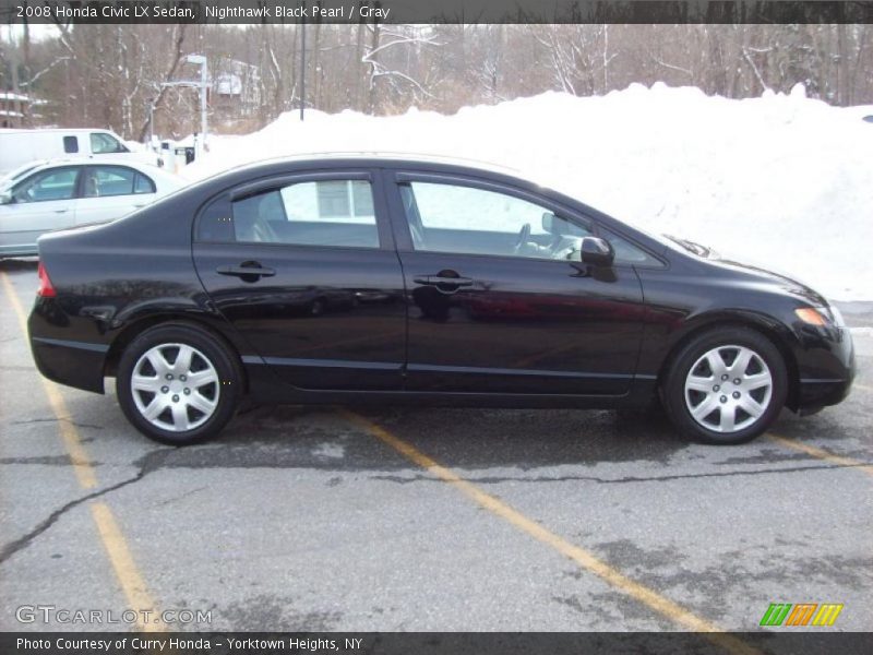 Nighthawk Black Pearl / Gray 2008 Honda Civic LX Sedan