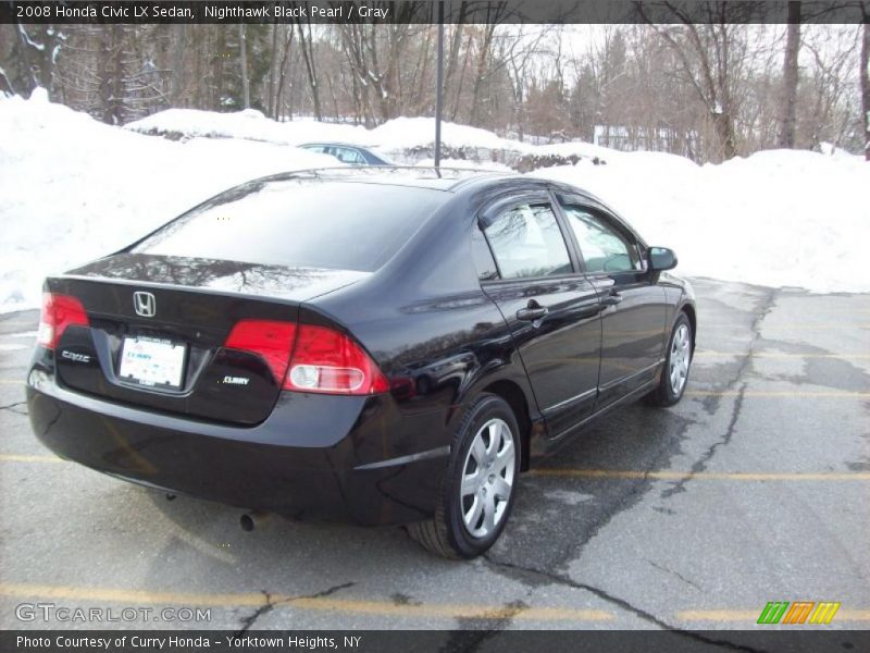 Nighthawk Black Pearl / Gray 2008 Honda Civic LX Sedan