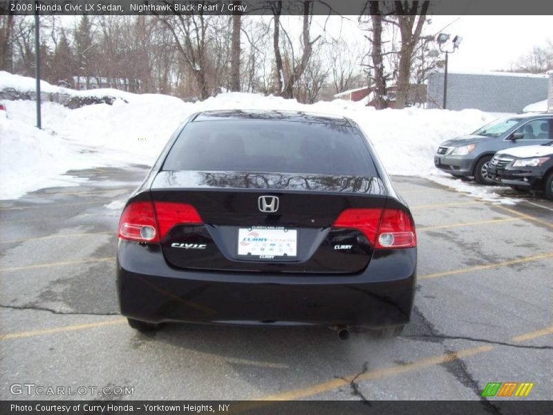 Nighthawk Black Pearl / Gray 2008 Honda Civic LX Sedan