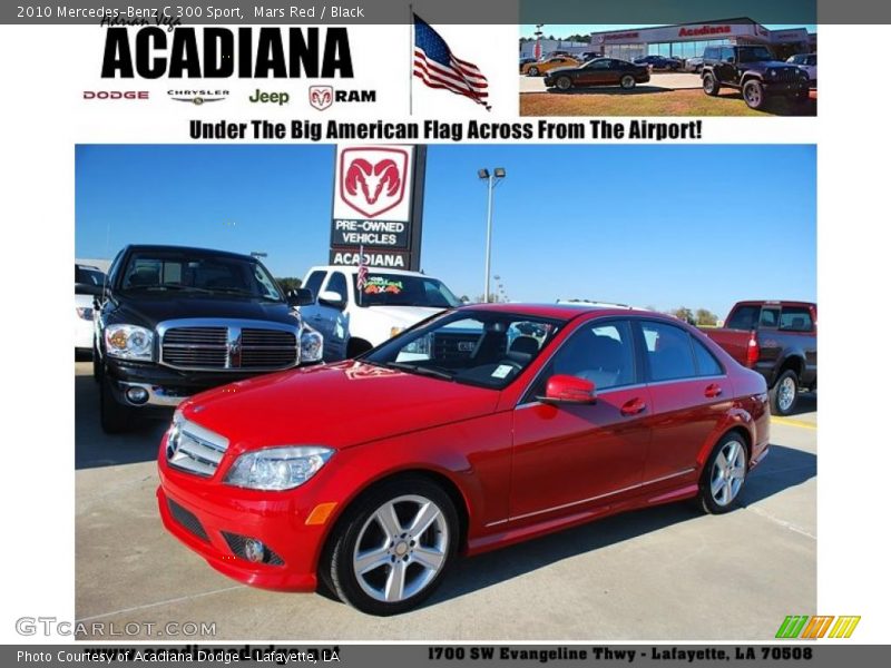 Mars Red / Black 2010 Mercedes-Benz C 300 Sport