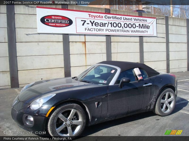 Mysterious Black / Ebony 2007 Pontiac Solstice GXP Roadster