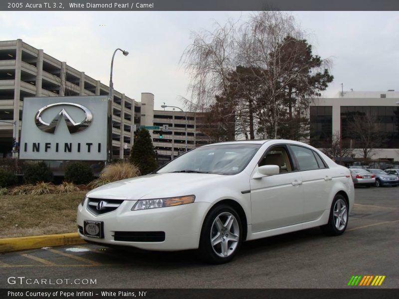 White Diamond Pearl / Camel 2005 Acura TL 3.2