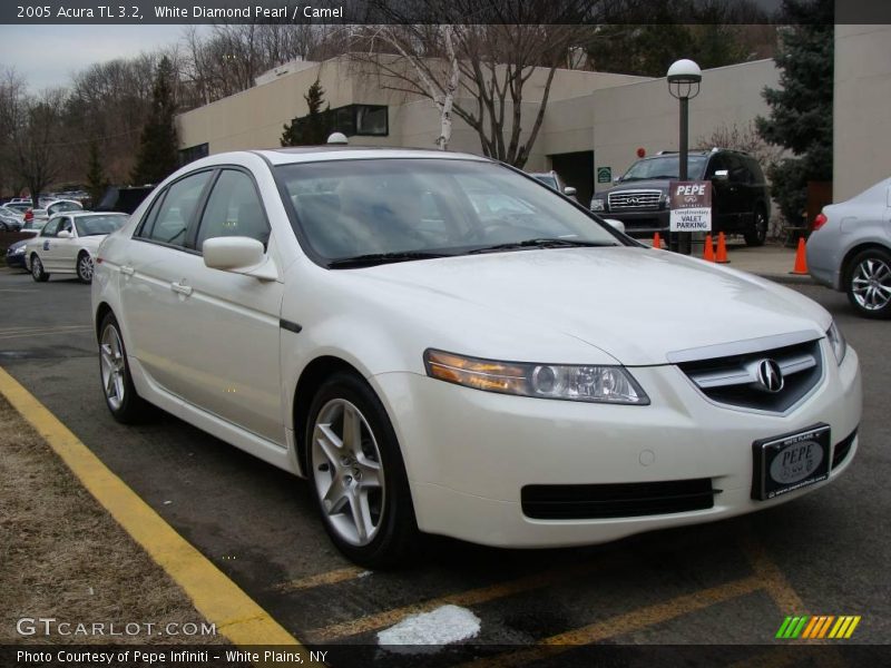 White Diamond Pearl / Camel 2005 Acura TL 3.2