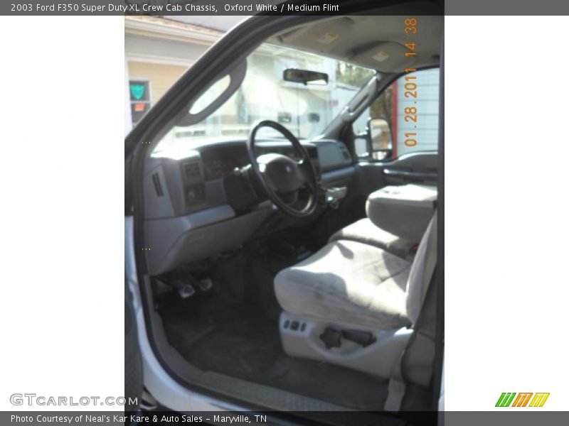 Oxford White / Medium Flint 2003 Ford F350 Super Duty XL Crew Cab Chassis