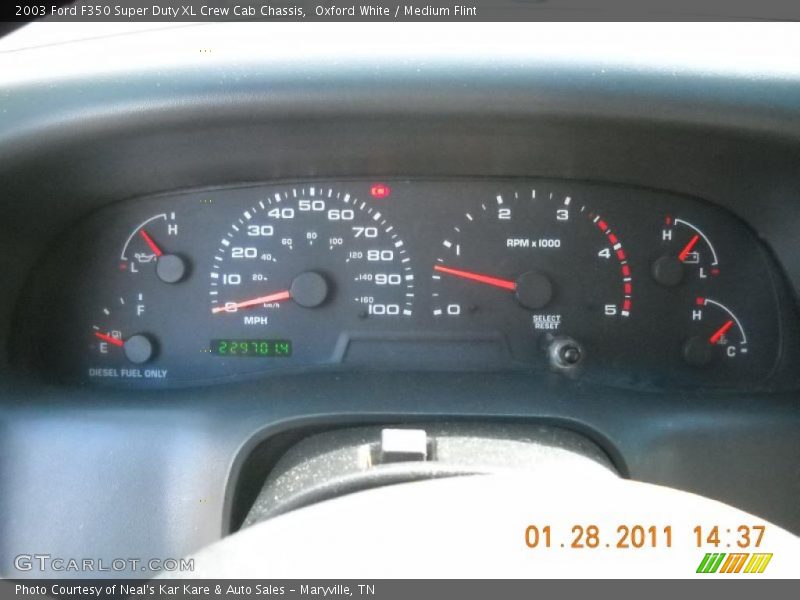 Oxford White / Medium Flint 2003 Ford F350 Super Duty XL Crew Cab Chassis