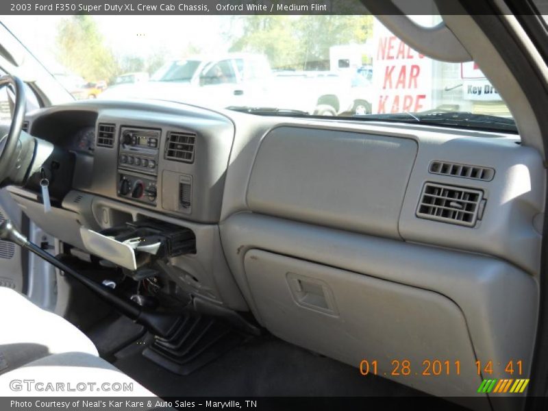 Oxford White / Medium Flint 2003 Ford F350 Super Duty XL Crew Cab Chassis