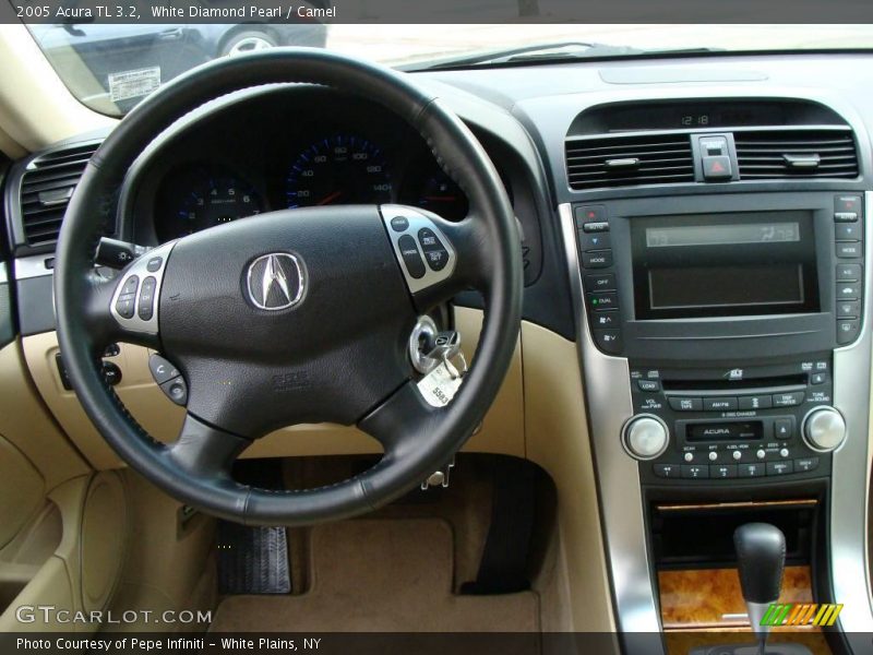 White Diamond Pearl / Camel 2005 Acura TL 3.2