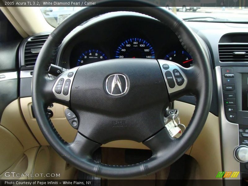 White Diamond Pearl / Camel 2005 Acura TL 3.2
