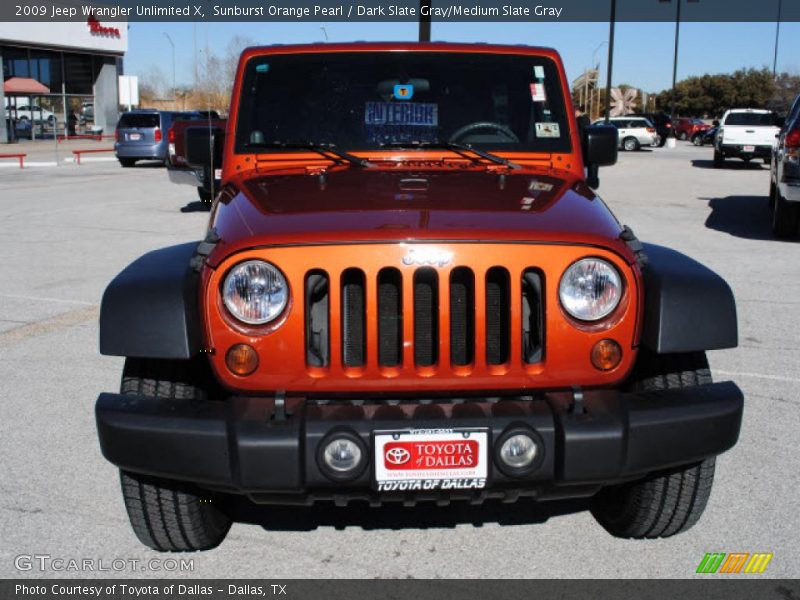Sunburst Orange Pearl / Dark Slate Gray/Medium Slate Gray 2009 Jeep Wrangler Unlimited X