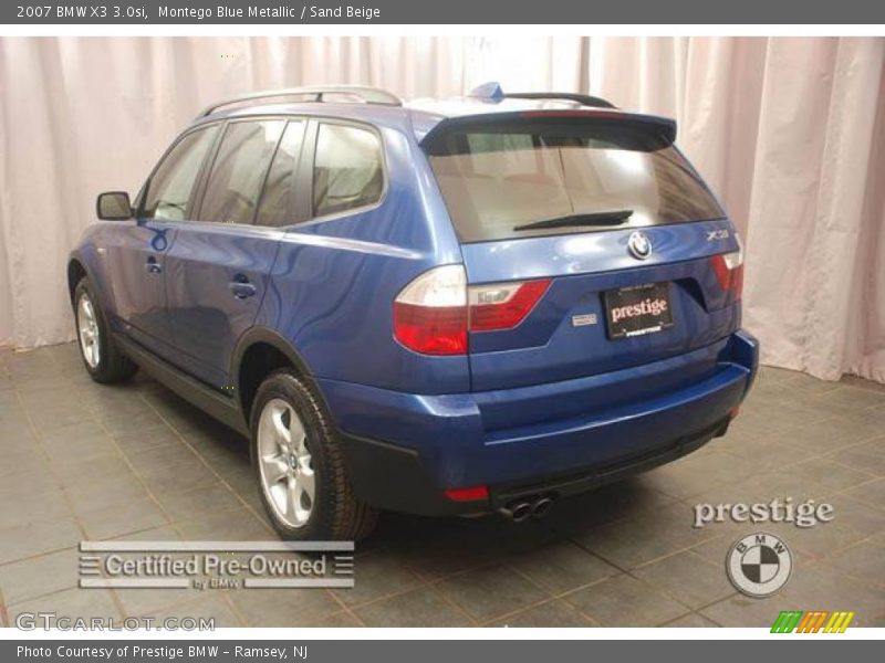 Montego Blue Metallic / Sand Beige 2007 BMW X3 3.0si