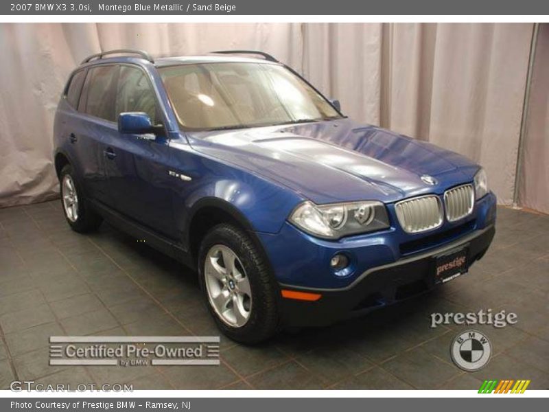Montego Blue Metallic / Sand Beige 2007 BMW X3 3.0si