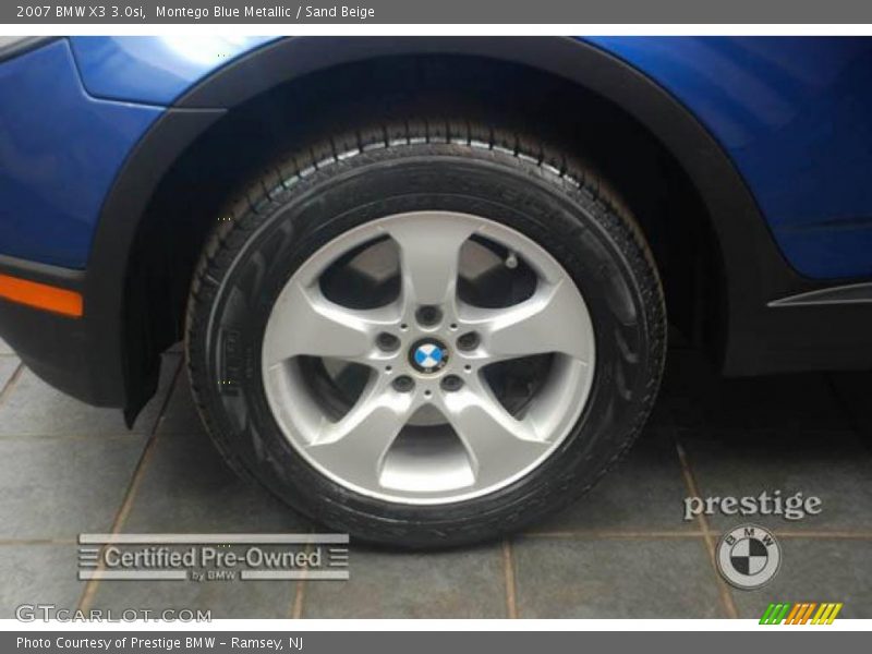 Montego Blue Metallic / Sand Beige 2007 BMW X3 3.0si