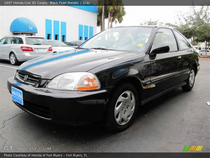 Black Pearl Metallic / Gray 1997 Honda Civic EX Coupe