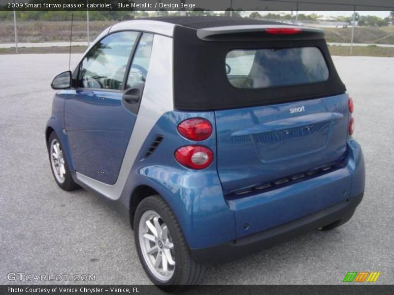 Blue Metallic / Design Beige 2009 Smart fortwo passion cabriolet