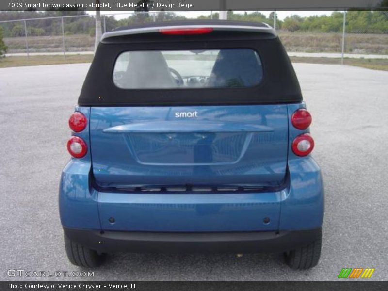 Blue Metallic / Design Beige 2009 Smart fortwo passion cabriolet