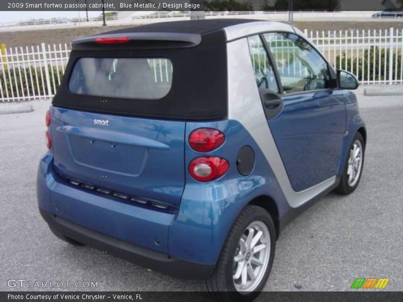 Blue Metallic / Design Beige 2009 Smart fortwo passion cabriolet