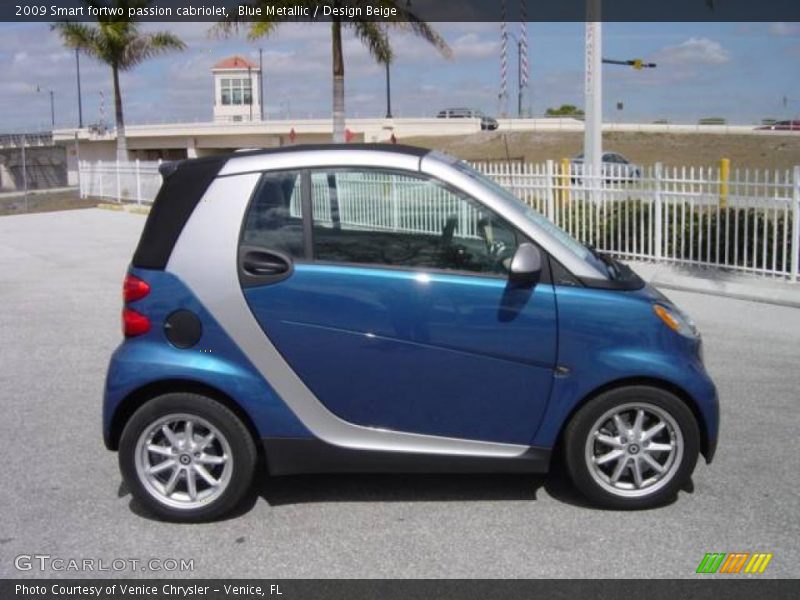 Blue Metallic / Design Beige 2009 Smart fortwo passion cabriolet