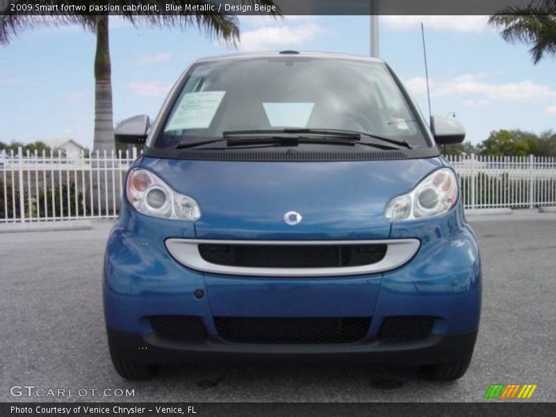 Blue Metallic / Design Beige 2009 Smart fortwo passion cabriolet