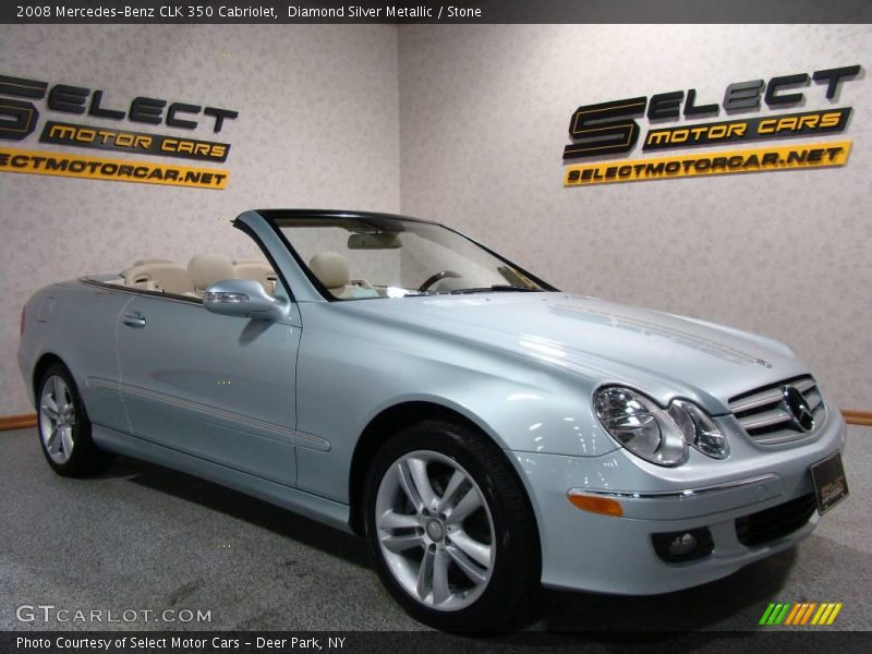 Diamond Silver Metallic / Stone 2008 Mercedes-Benz CLK 350 Cabriolet