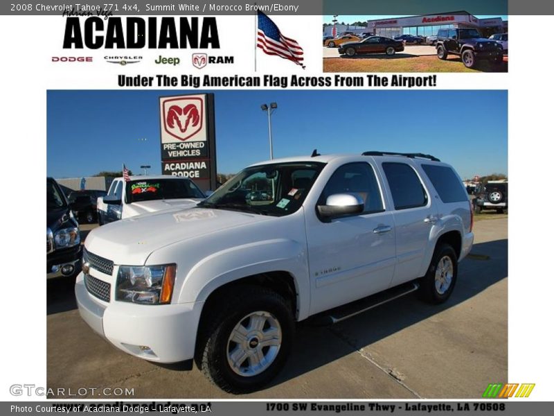 Summit White / Morocco Brown/Ebony 2008 Chevrolet Tahoe Z71 4x4