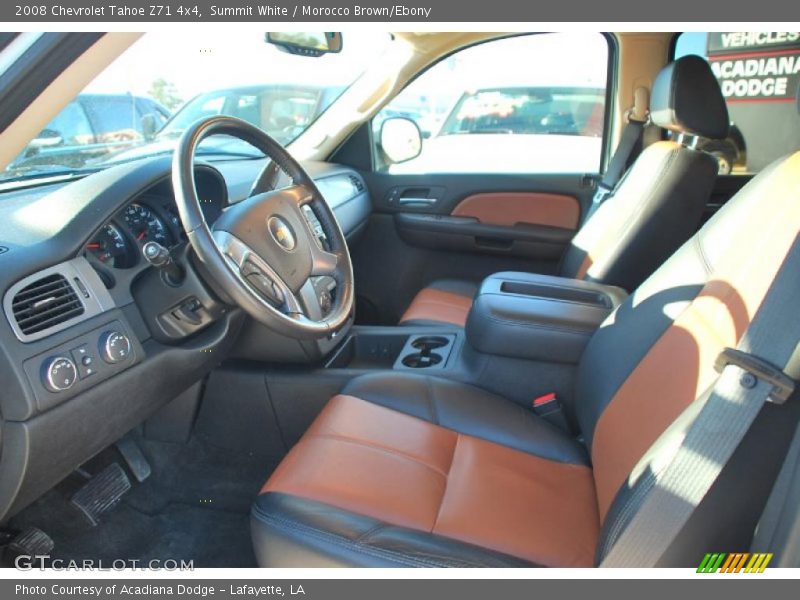 Summit White / Morocco Brown/Ebony 2008 Chevrolet Tahoe Z71 4x4
