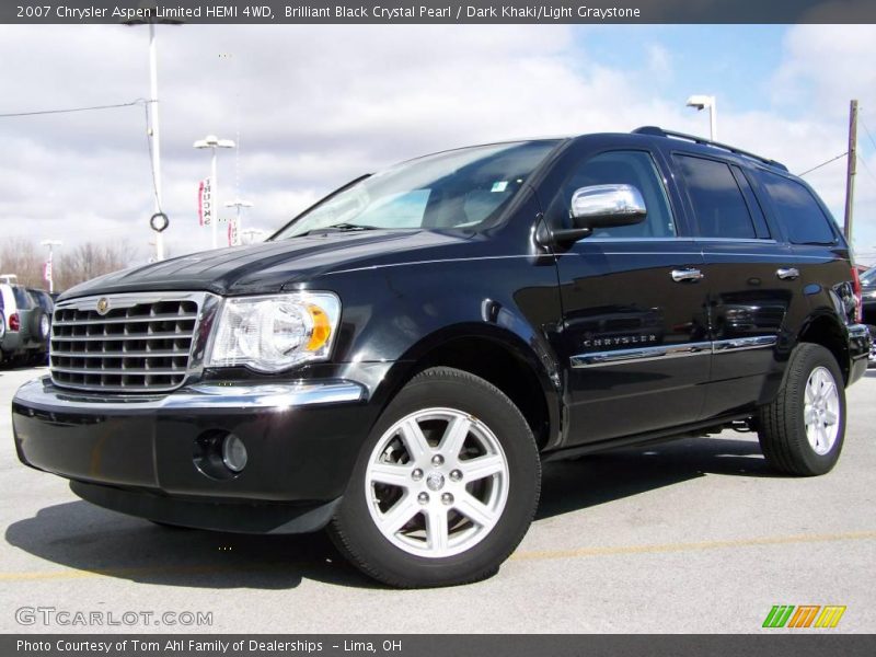 Brilliant Black Crystal Pearl / Dark Khaki/Light Graystone 2007 Chrysler Aspen Limited HEMI 4WD