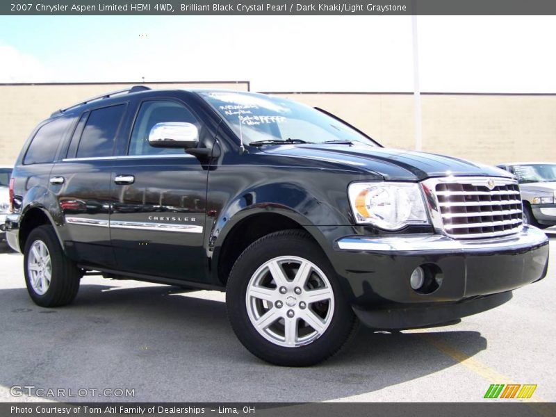 Brilliant Black Crystal Pearl / Dark Khaki/Light Graystone 2007 Chrysler Aspen Limited HEMI 4WD