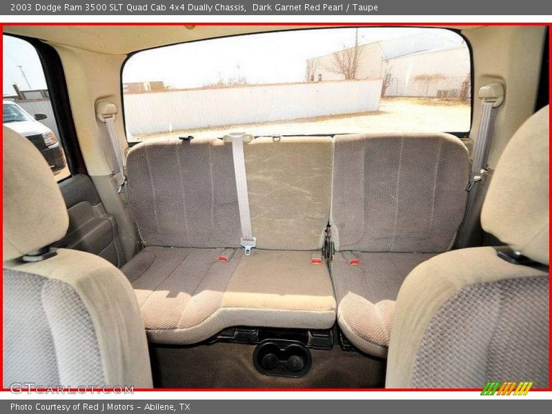 Dark Garnet Red Pearl / Taupe 2003 Dodge Ram 3500 SLT Quad Cab 4x4 Dually Chassis