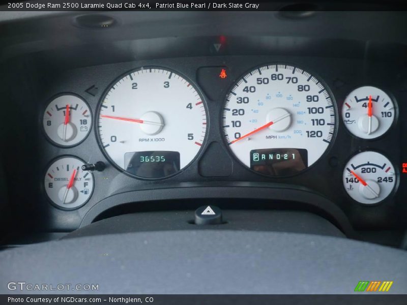 Patriot Blue Pearl / Dark Slate Gray 2005 Dodge Ram 2500 Laramie Quad Cab 4x4