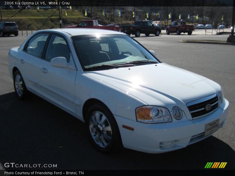 White / Gray 2006 Kia Optima LX V6