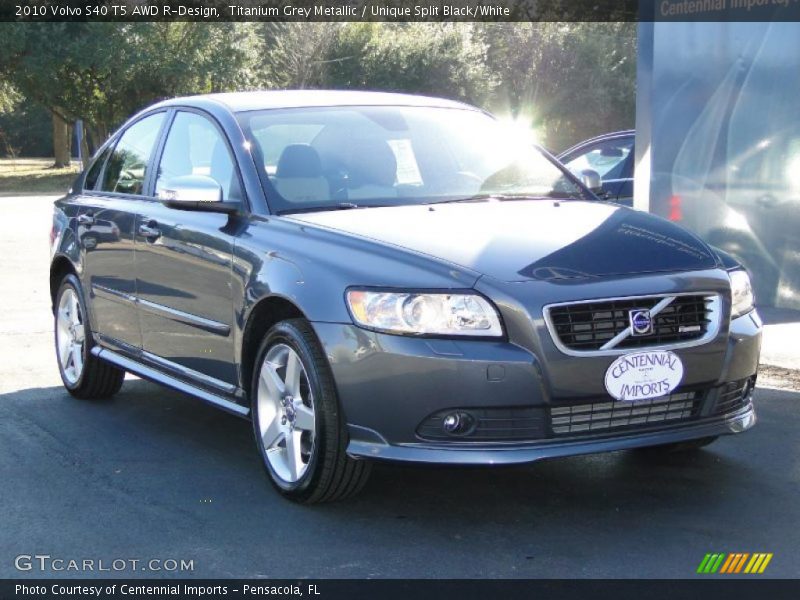 Titanium Grey Metallic / Unique Split Black/White 2010 Volvo S40 T5 AWD R-Design