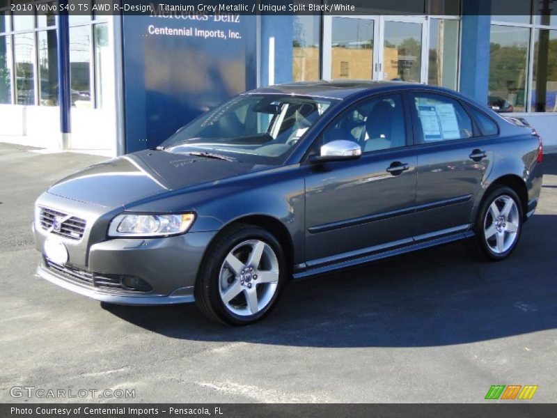 Titanium Grey Metallic / Unique Split Black/White 2010 Volvo S40 T5 AWD R-Design