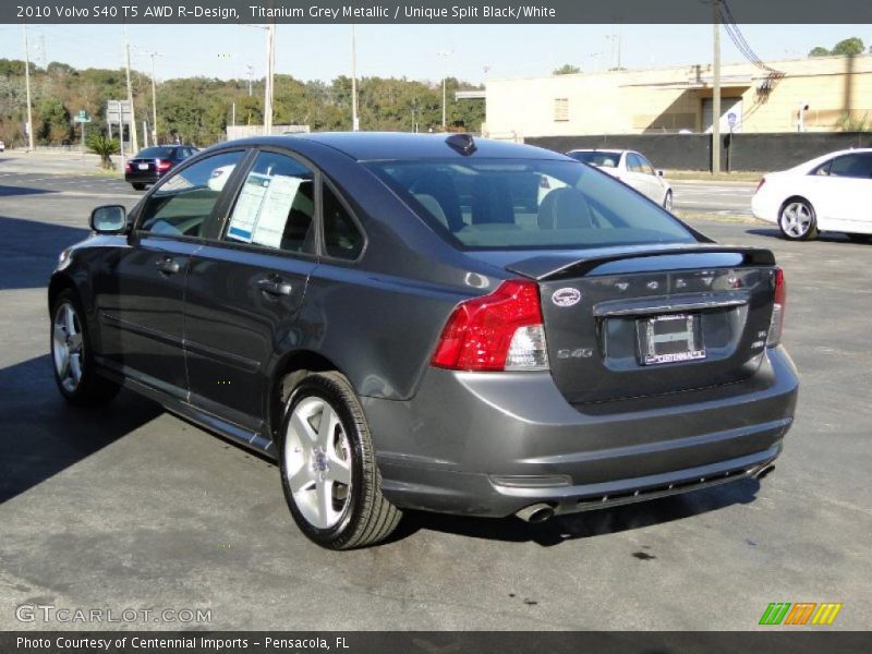 Titanium Grey Metallic / Unique Split Black/White 2010 Volvo S40 T5 AWD R-Design