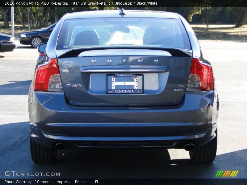 Titanium Grey Metallic / Unique Split Black/White 2010 Volvo S40 T5 AWD R-Design