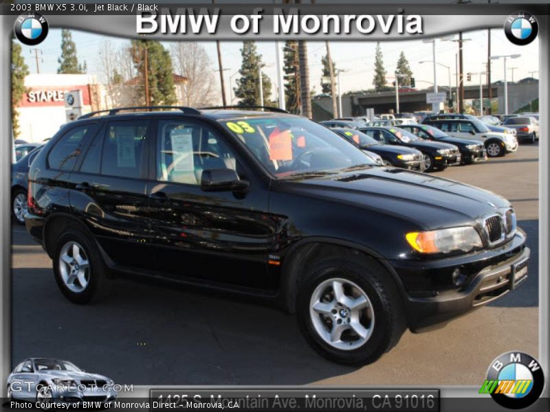 Jet Black / Black 2003 BMW X5 3.0i