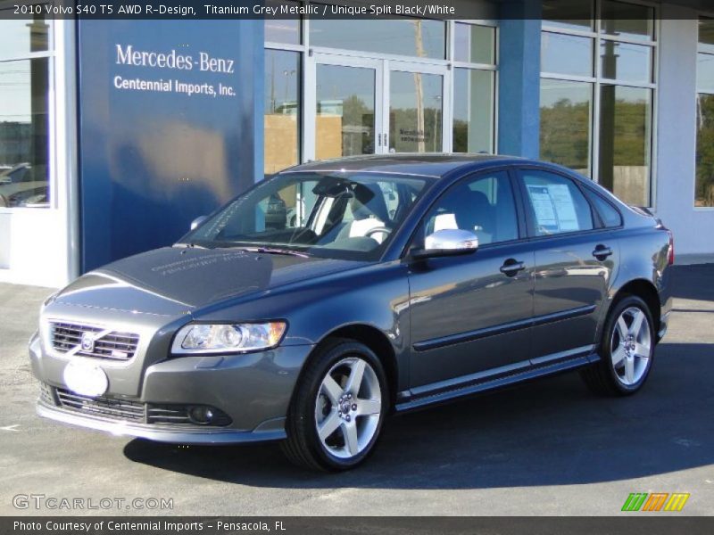 Titanium Grey Metallic / Unique Split Black/White 2010 Volvo S40 T5 AWD R-Design