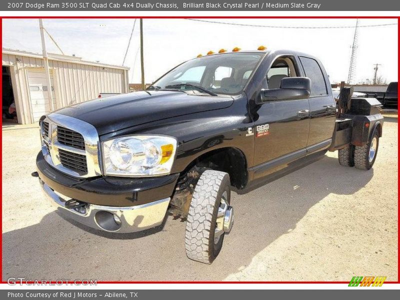 Brilliant Black Crystal Pearl / Medium Slate Gray 2007 Dodge Ram 3500 SLT Quad Cab 4x4 Dually Chassis