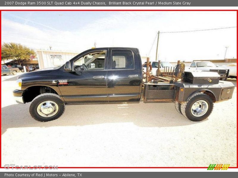 Brilliant Black Crystal Pearl / Medium Slate Gray 2007 Dodge Ram 3500 SLT Quad Cab 4x4 Dually Chassis