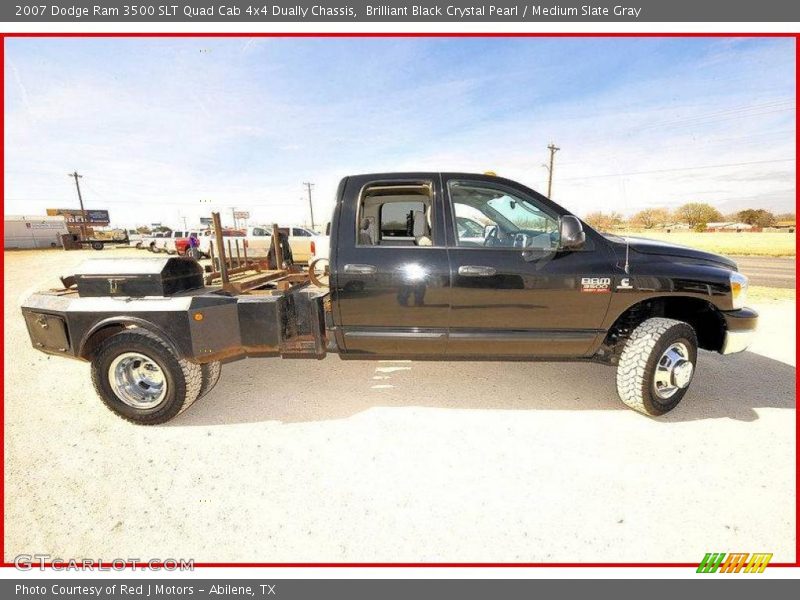 Brilliant Black Crystal Pearl / Medium Slate Gray 2007 Dodge Ram 3500 SLT Quad Cab 4x4 Dually Chassis