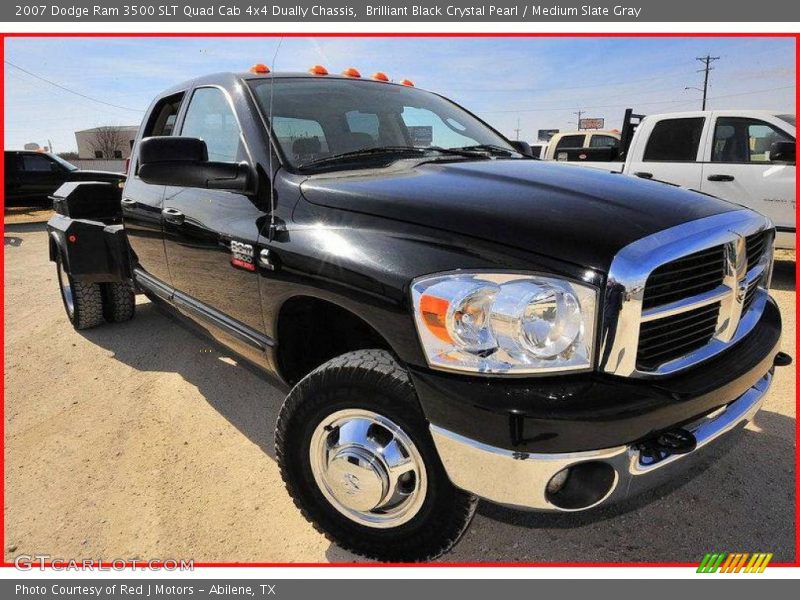 Brilliant Black Crystal Pearl / Medium Slate Gray 2007 Dodge Ram 3500 SLT Quad Cab 4x4 Dually Chassis