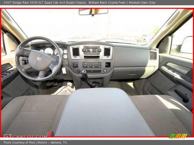Brilliant Black Crystal Pearl / Medium Slate Gray 2007 Dodge Ram 3500 SLT Quad Cab 4x4 Dually Chassis