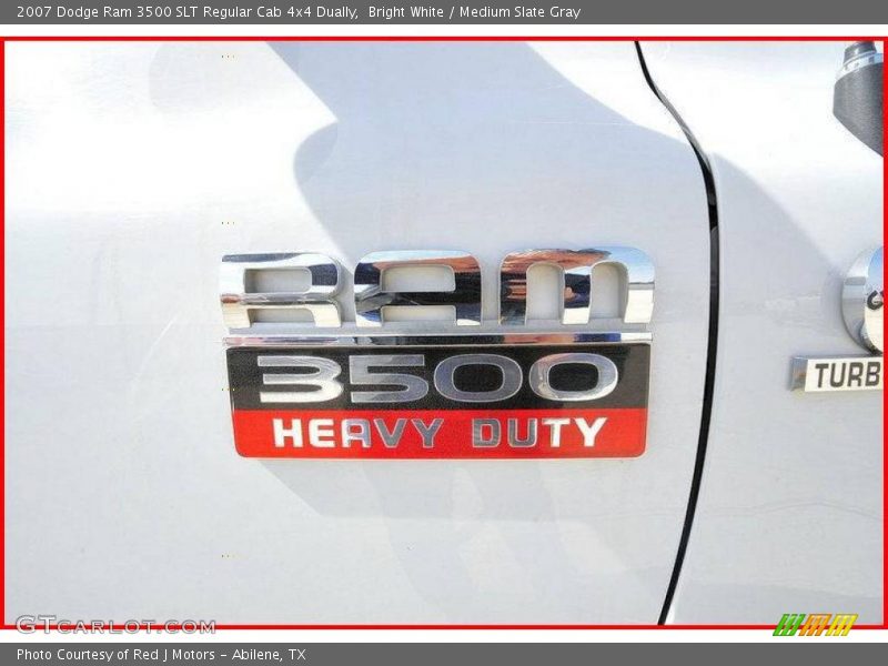 Bright White / Medium Slate Gray 2007 Dodge Ram 3500 SLT Regular Cab 4x4 Dually