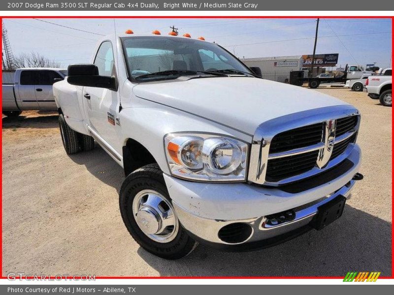 Bright White / Medium Slate Gray 2007 Dodge Ram 3500 SLT Regular Cab 4x4 Dually