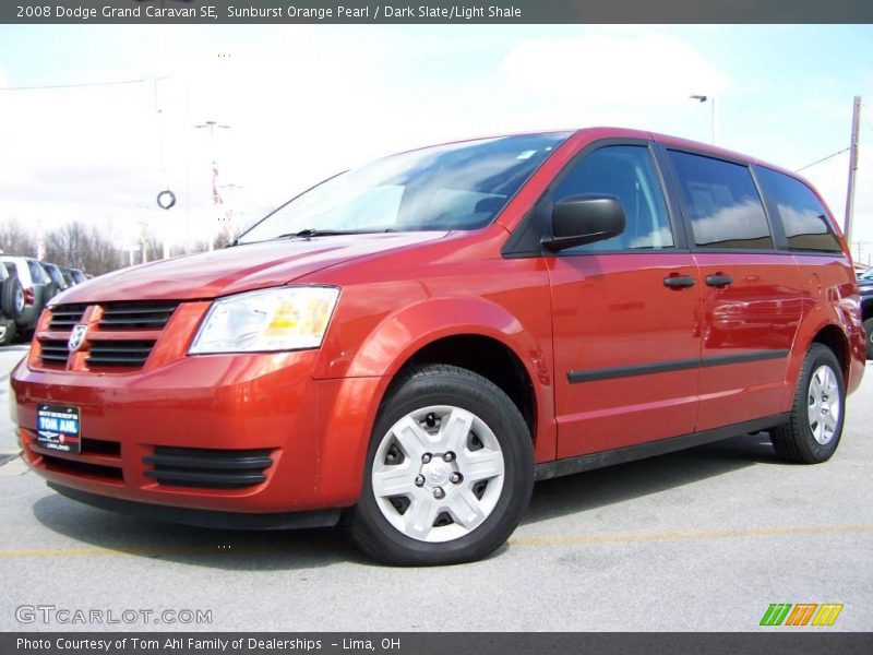 Sunburst Orange Pearl / Dark Slate/Light Shale 2008 Dodge Grand Caravan SE
