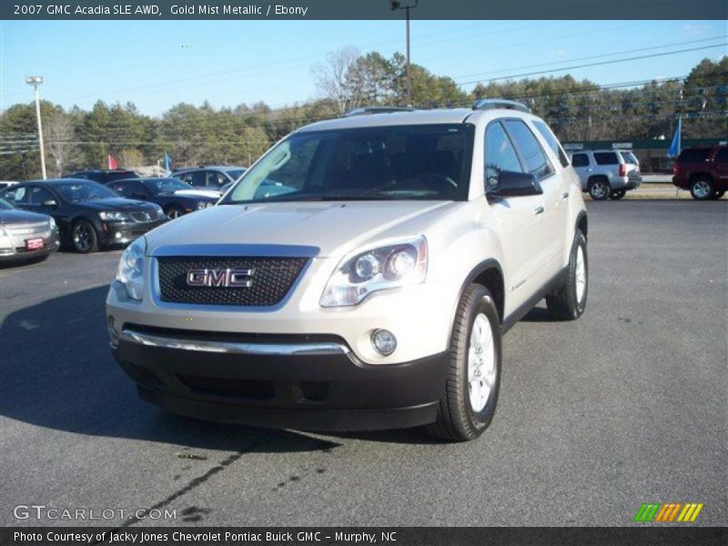 Gold Mist Metallic / Ebony 2007 GMC Acadia SLE AWD