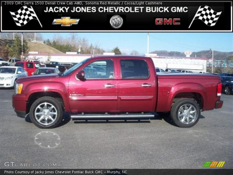 Sonoma Red Metallic / Cocoa/Light Cashmere 2009 GMC Sierra 1500 Denali Crew Cab AWD