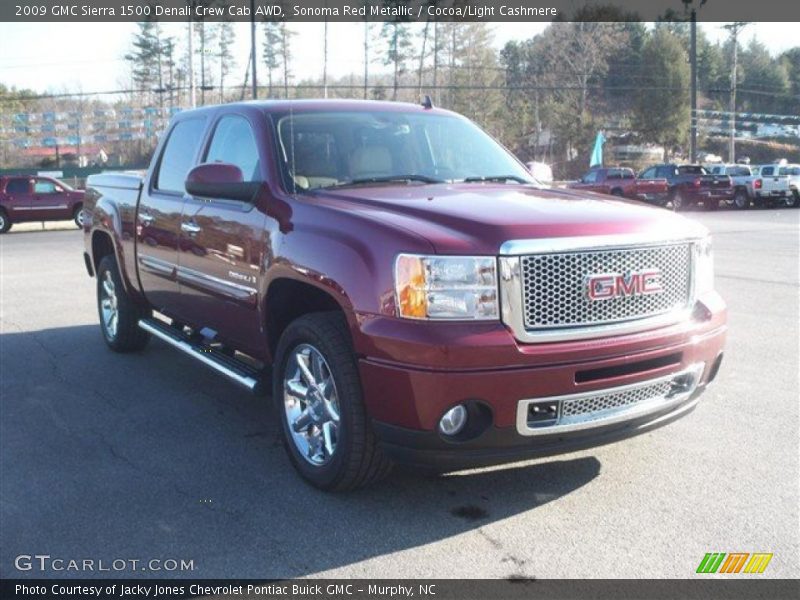 Sonoma Red Metallic / Cocoa/Light Cashmere 2009 GMC Sierra 1500 Denali Crew Cab AWD